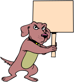 Dog Holding Blank Sign Clipart for Creative Projects