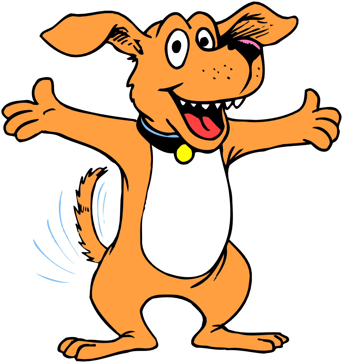 Cartoon Dog with Tennis Ball Clipart - Playful Pet Illustration