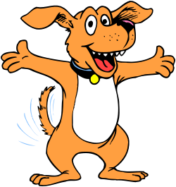 Cartoon Dog with Tennis Ball Clipart - Playful Pet Illustration