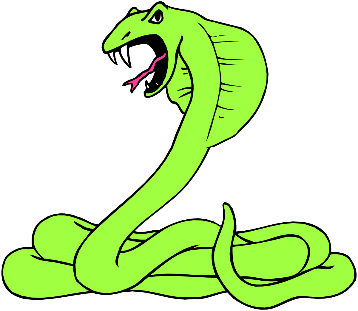 a green snake with its mouth open clip art png transparent Green Snake with Open Mouth Clipart - Vibrant Wildlife Illustration