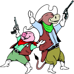 Pigs with Guns Clipart - Fun and Quirky Farm Animals