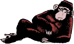Monkey Sitting on Ground - Adorable Animal Clipart