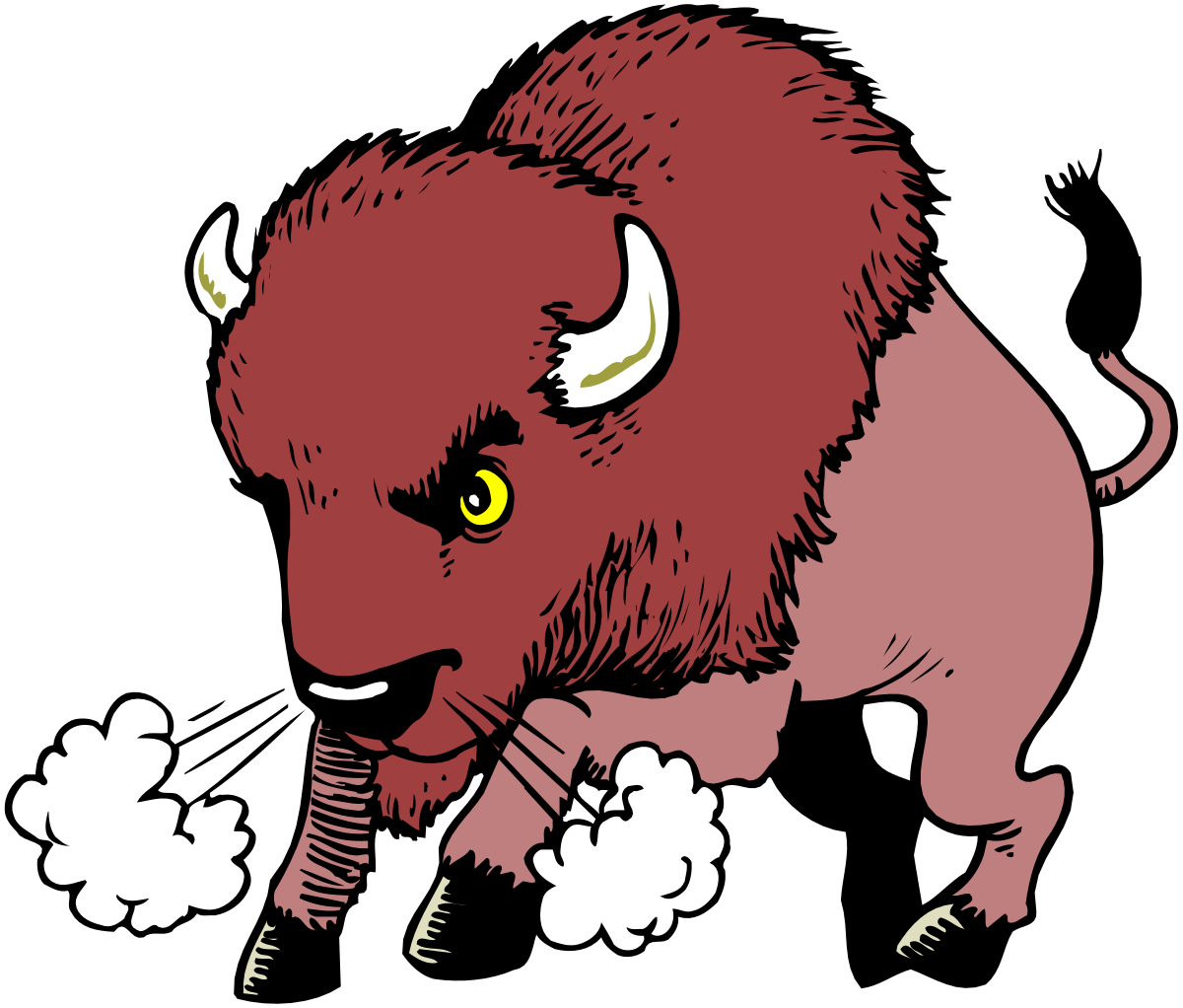 a cartoon bison with a big horn clip art png transparent Cartoon Bison with Big Horn - Playful Clipart for Fun Designs
