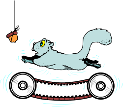 Cartoon Cat Floating on Car Clipart