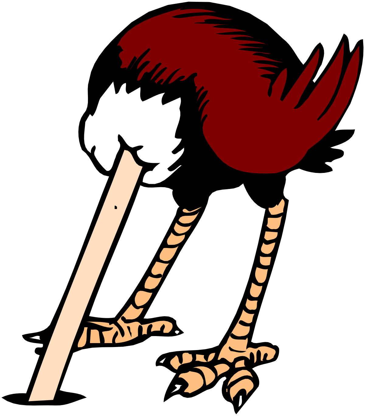 Cartoon Bird Clipart with Red and White Beak