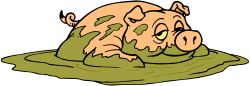 Pig Laying on Ground Clipart - Adorable Farm Animal Illustration