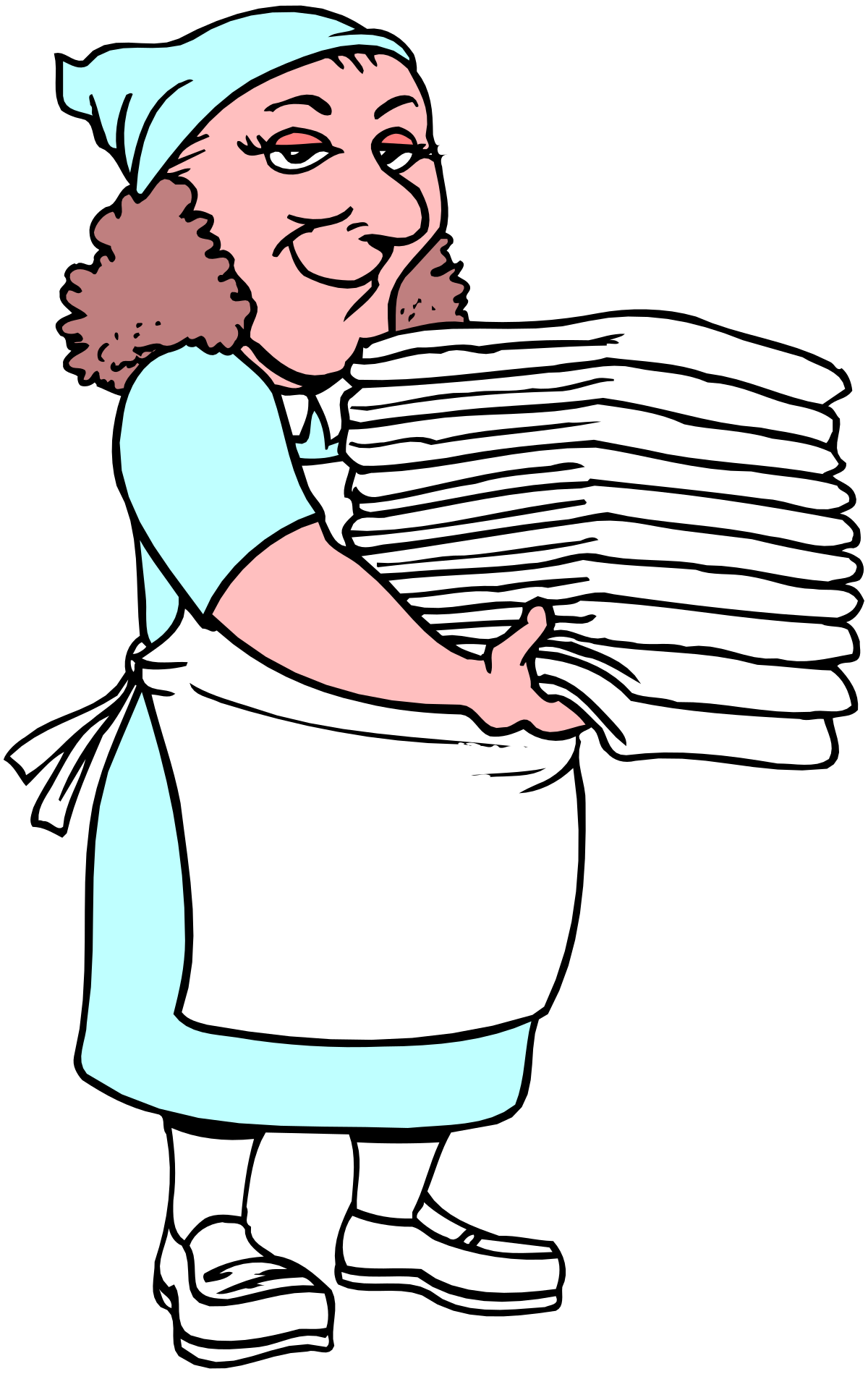 Woman Carrying a Stack of Papers - Dynamic Clipart Collection