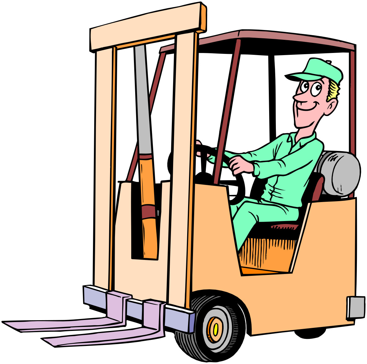 a man driving a fork truck clip art png transparent Fork Truck Operator Driving Clipart - Realistic and Engaging Imagery