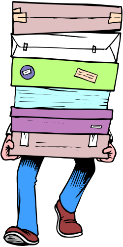 Person Carrying Stack of Books Clipart for Education and Learning