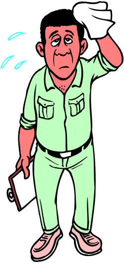 Green Uniformed Man with White Hat Clipart