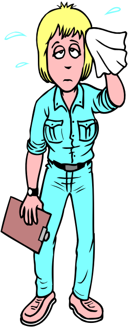 Cartoon Character with Handkerchief and Folder - Fun Clipart
