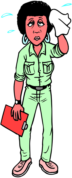 Cartoon Character with Red Folder and White Hat - Fun Clipart for Creative Projects