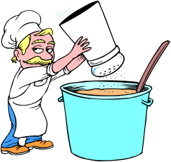 Cartoon Chef Pouring Soup - Whimsical Clipart for Culinary Creations
