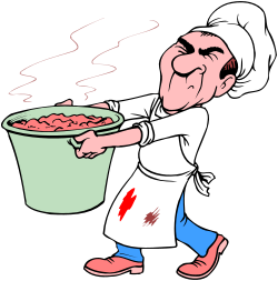 Cartoon Chef Carrying a Pot of Food - Whimsical Culinary Clipart