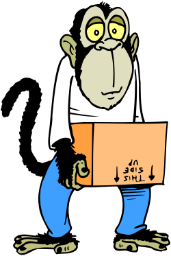 Monkey Holding a Box with a Sign - Fun Clipart for Creative Projects