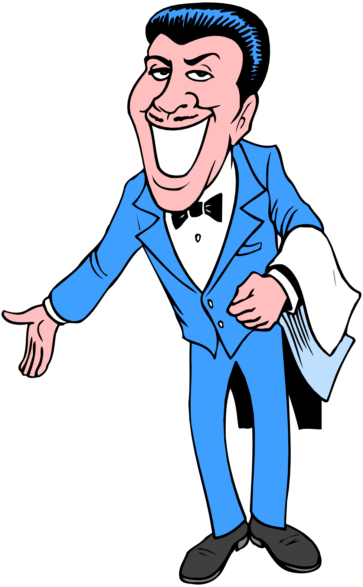 Cartoon Man in Suit and Bow Tie - Professional Clipart Collection