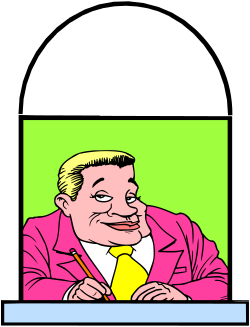 Man in Pink Suit Writing on Green Screen Clipart