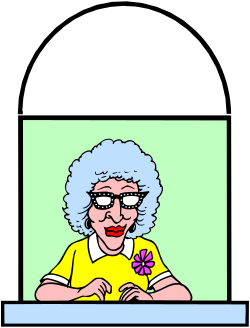 Flower Clipart Featuring an Old Woman with Glasses