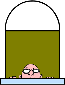 Man with Glasses Looking Out of Window - Engaging Clipart for Your Projects