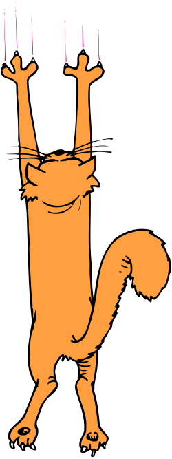 Cartoon Cat with Arms Up Clipart - Fun and Playful Illustrations