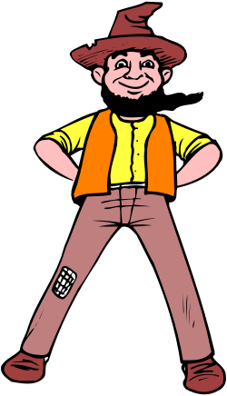 Cartoon Character Wearing Hat and Vest - Whimsical Clipart Collection
