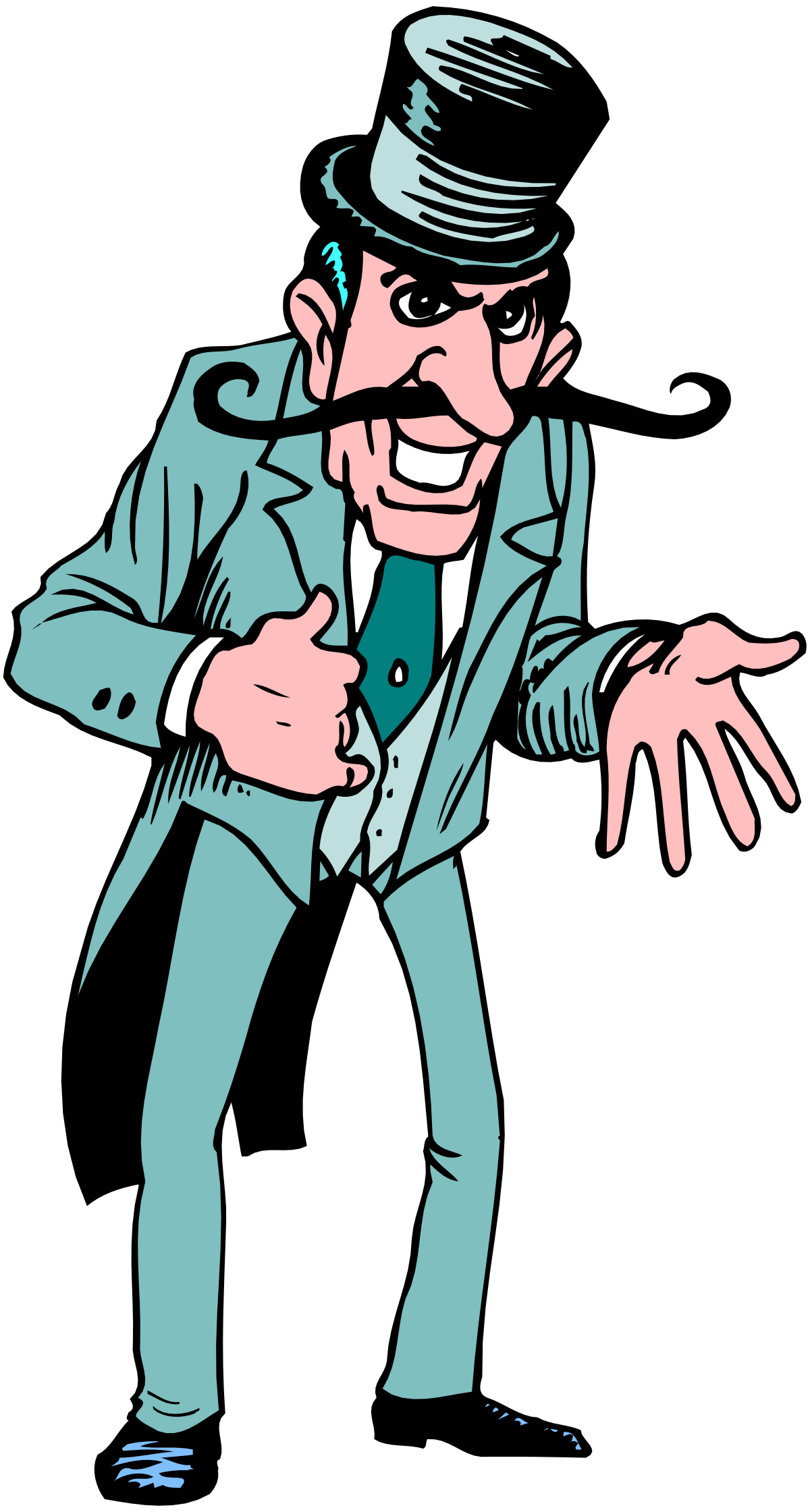 Businessman in Suit and Tie Pointing Clipart for Professional Use