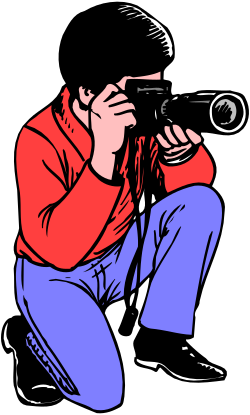 Man Kneeling with Camera Clipart - Capture the Moment in Vivid Detail