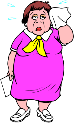 Fat Woman with Handkerchief Clipart - Charming and Expressive Illustrations