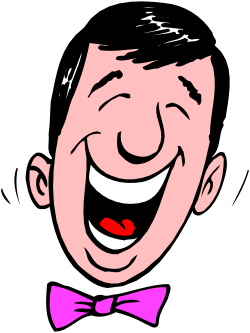 Stylish Man in Black Shirt with Pink Bow Tie Clipart