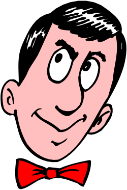 Cartoon Man with Red Bow Tie Clipart  Vibrant Character Graphics