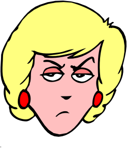 Cartoon Face Clipart with Red Nose and Yellow Hair