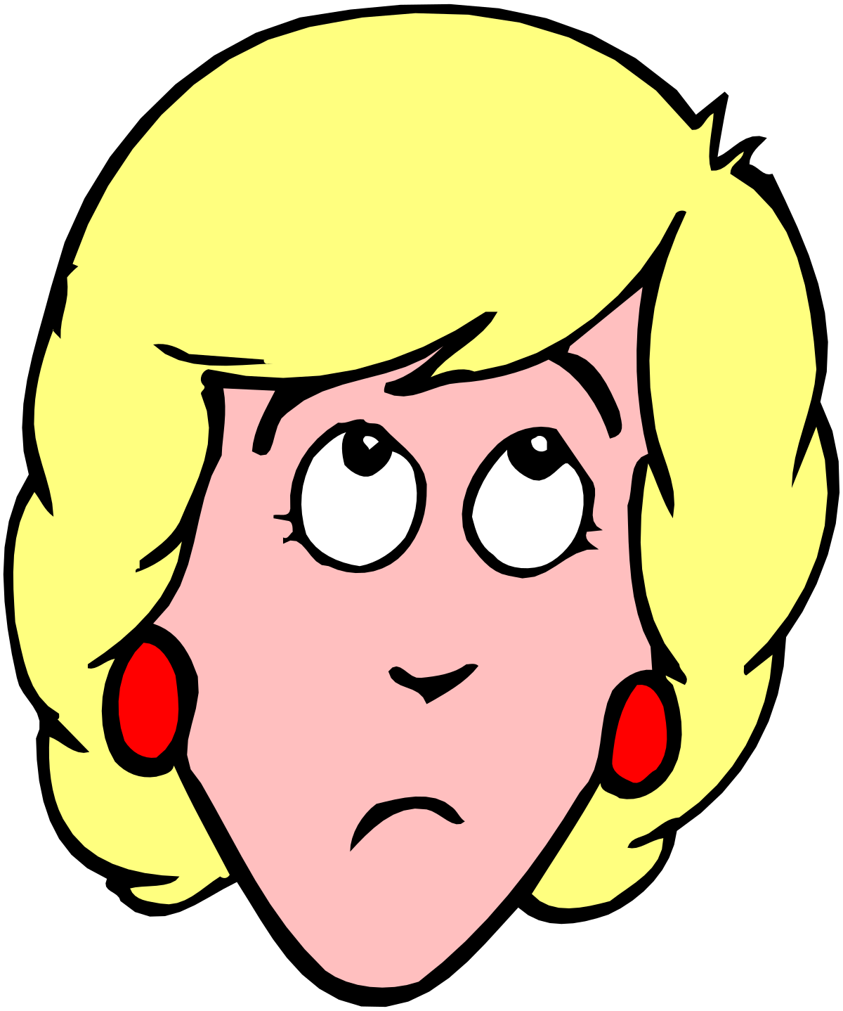 a cartoon woman with blonde hair and red earrings clip art png transparent Cartoon Woman with Blonde Hair and Red Earrings Clipart