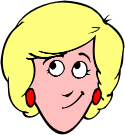 Blonde Cartoon Woman with Red Earrings Clipart for Creative Projects