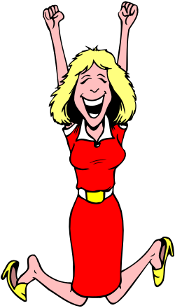 Woman Jumping with Arms Up - Energetic Clipart for Dynamic Designs