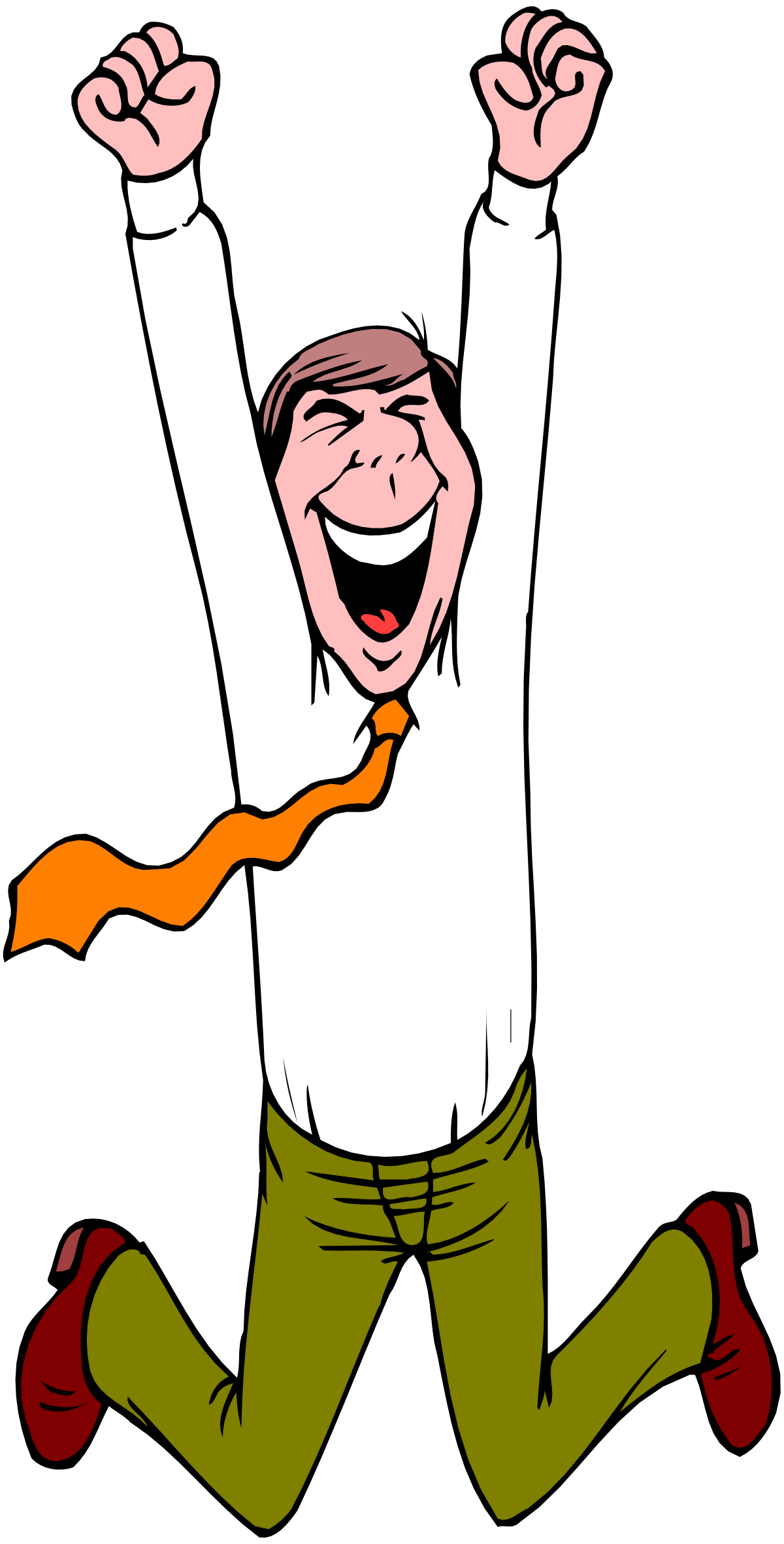 Man Jumping with Arms Up - Dynamic Clipart for Projects