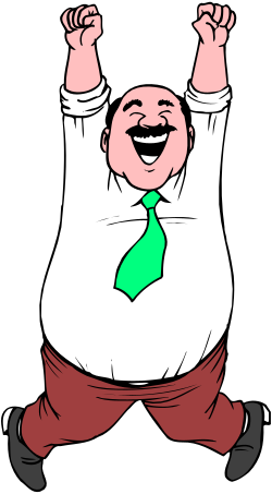 Jumping Man in Tie and Pants - Dynamic Clipart for Your Projects