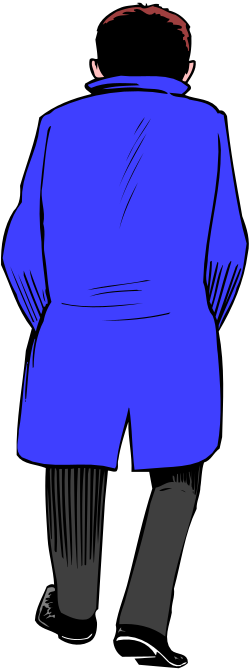 Man in Blue Jacket and Hat - Stylish Clipart for Every Occasion