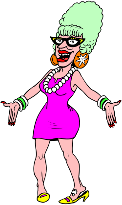 Cartoon Character in Pink Dress and Yellow Shoes - Fun Clipart Collection