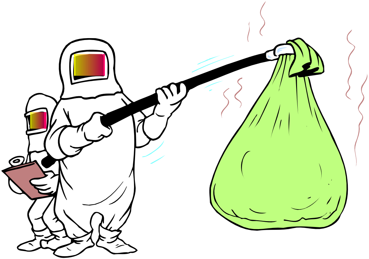 Gas Suit Man with Garbage Bag Clipart - Unique and Eye-Catching