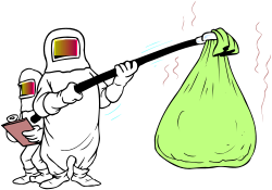 Gas Suit Man with Garbage Bag Clipart - Unique and Eye-Catching
