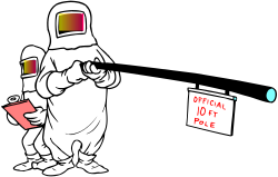 Gas Suit Clipart: Person Holding Sign for Safety Themes