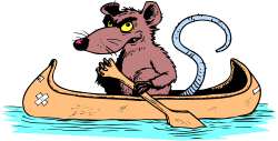 Cartoon Rat in a Canoe Clipart for Fun Designs