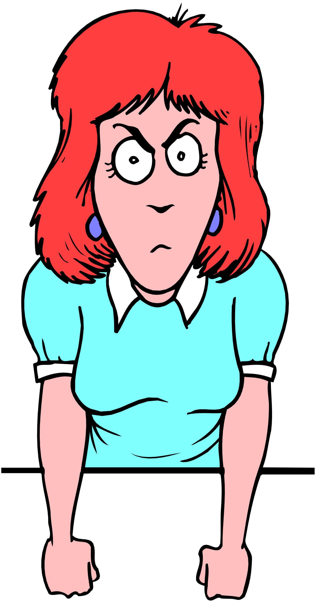 a woman with red hair and blue shirt clip art png transparent Red Hair Woman in Blue Shirt Clipart for Vibrant Designs