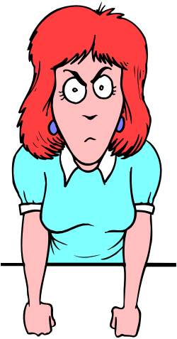 Red Hair Woman in Blue Shirt Clipart for Vibrant Designs