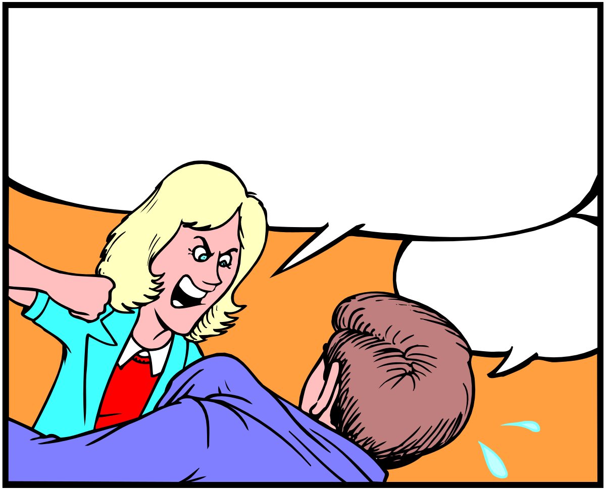 Speech Bubble Clipart: Woman Interacting with Man