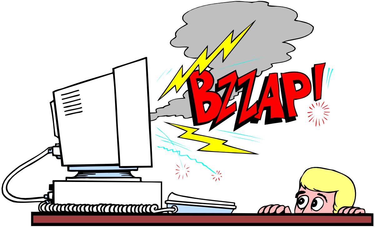 Cartoon Character Working on Computer Clipart for Fun Projects