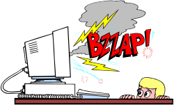 Cartoon Character Working on Computer Clipart for Fun Projects