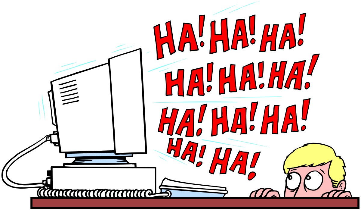 Working Cartoon Character on Computer Clipart
