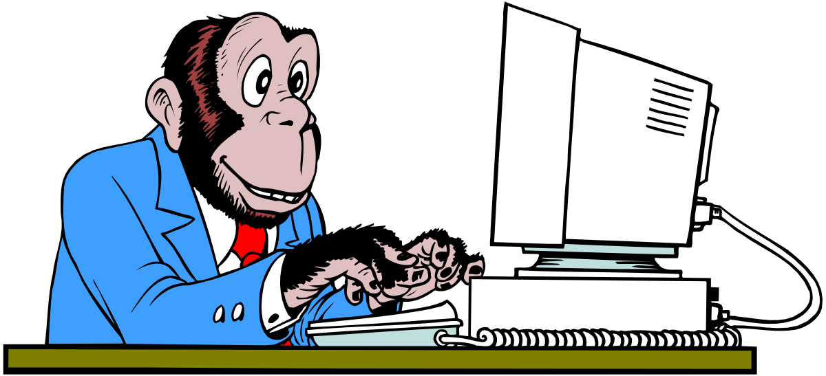 Businessman in Suit Working on Computer Clipart