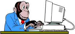 Businessman in Suit Working on Computer Clipart